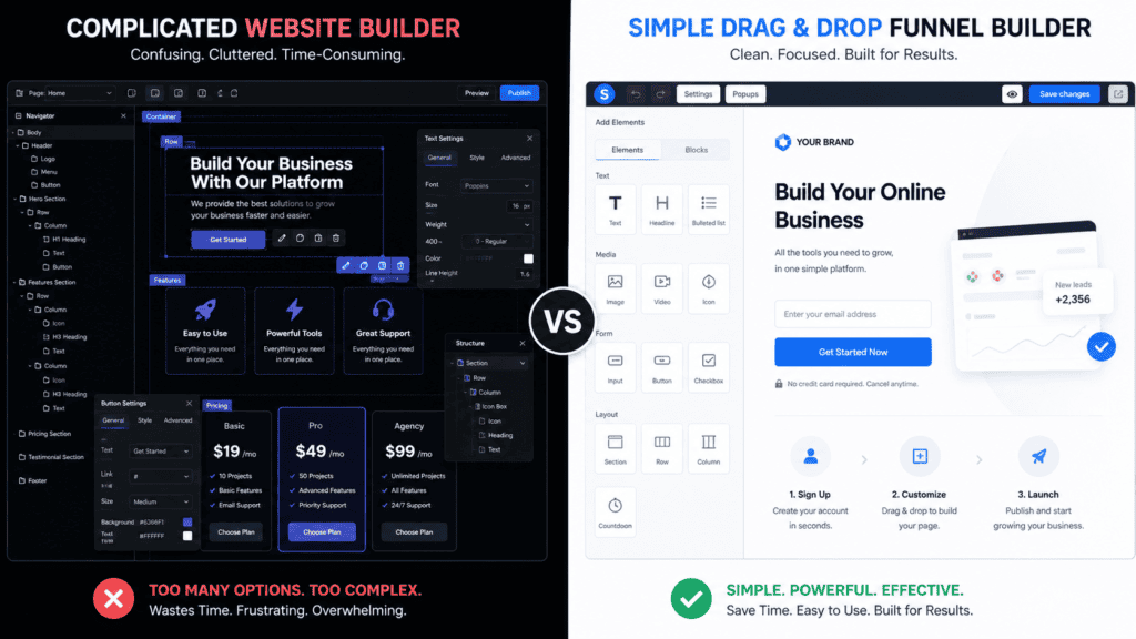 how to build a funnel with systeme.io no experience simple vs complex builder comparison