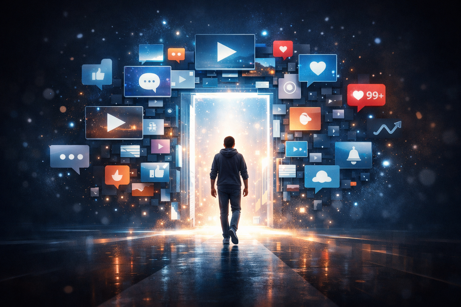 invideo ai for beginners content creation gateway with social media icons