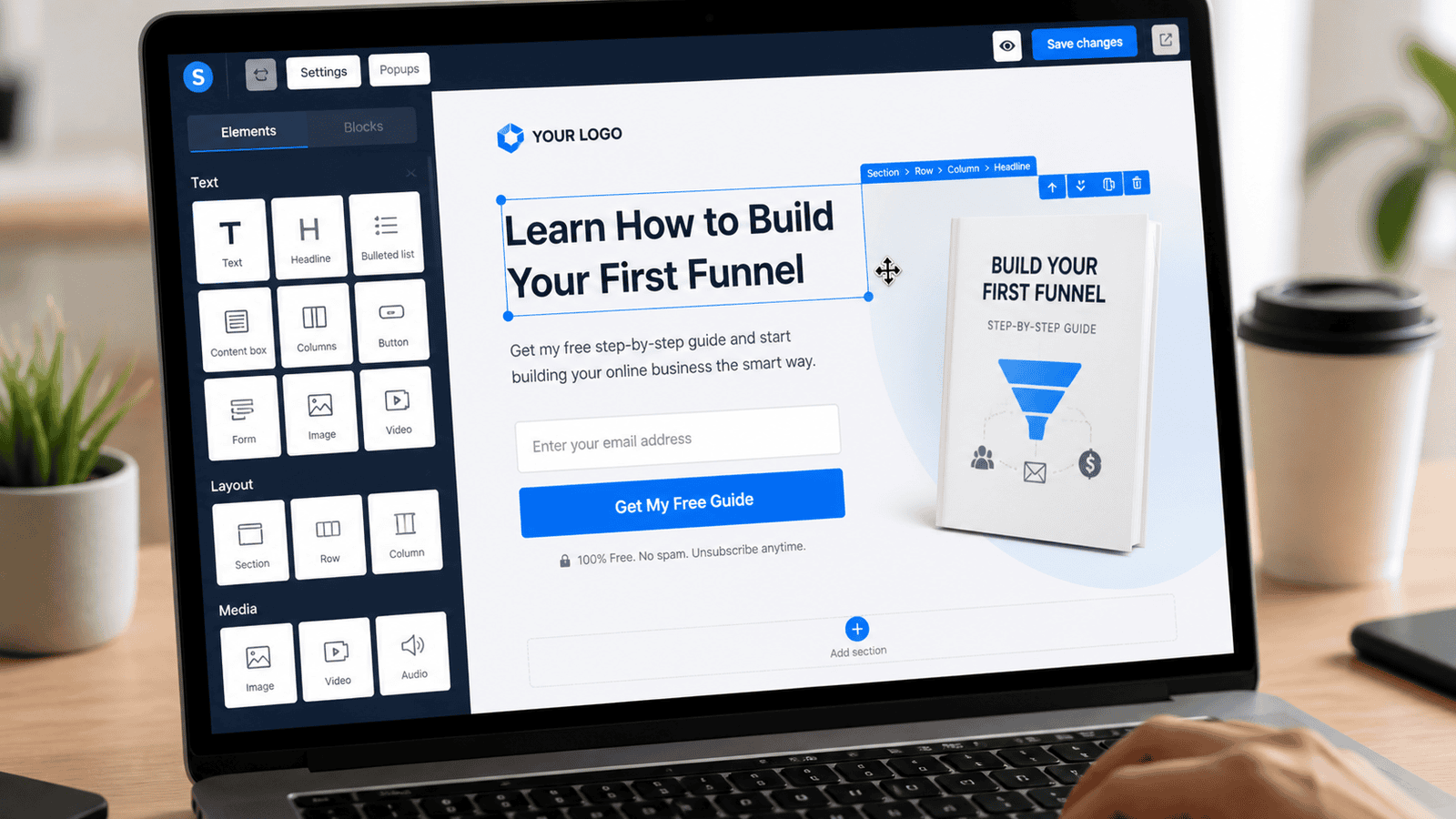 systeme io funnel page builder tutorial for beginners