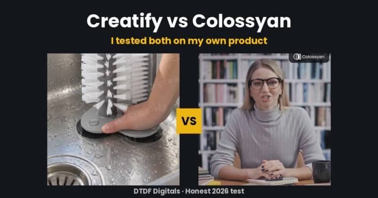 Creatify vs Colossyan test on a glass cup brush