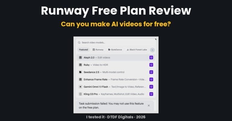 Runway free plan review: can you make AI videos for free